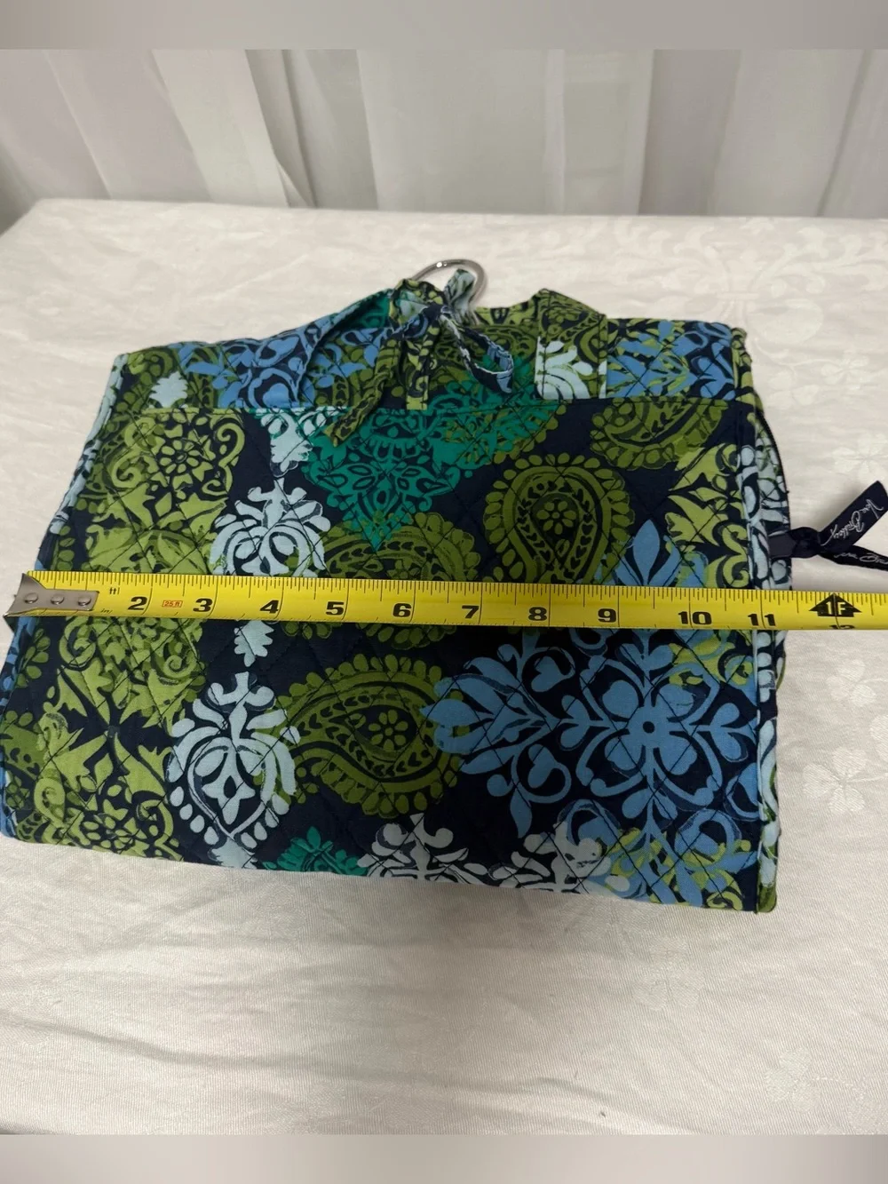 Vera Bradley Quilted Hanging Toiletry Organizer - Green & Blue Pattern